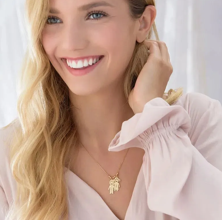 Name Engraved Family Charm Necklace